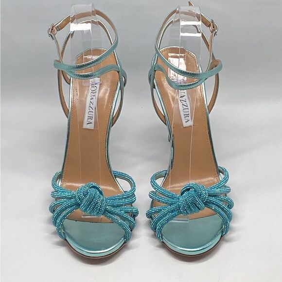 Aquazzura Celeste Embellished Knot Sandals size 38.5 - Picture 3 of 15